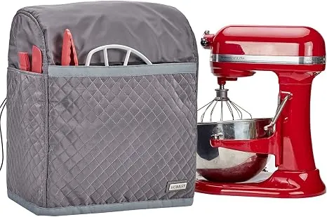 HOMEST Stand Mixer Quilted Dust Cover with Pockets for KitchenAid 6/7/8 Quart Bowl Lift, Grey