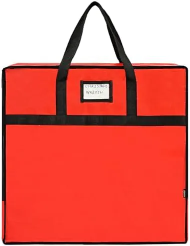HOMEST Christmas Wreath Storage Container, Red
